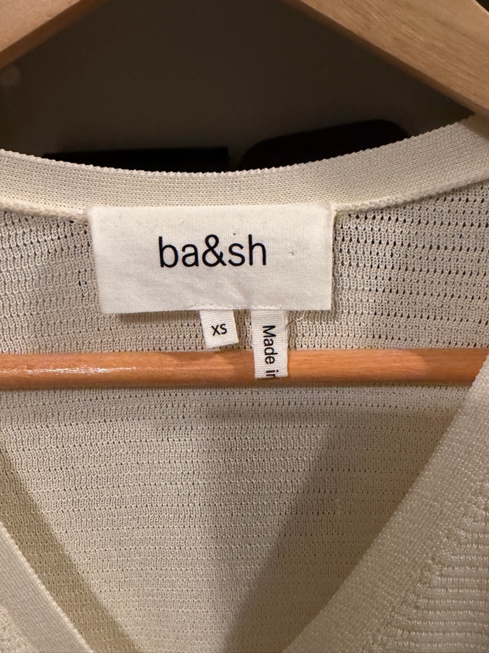 ba&sh Cream V-Neck Button Front Peplum Top - Picture 5 of 8